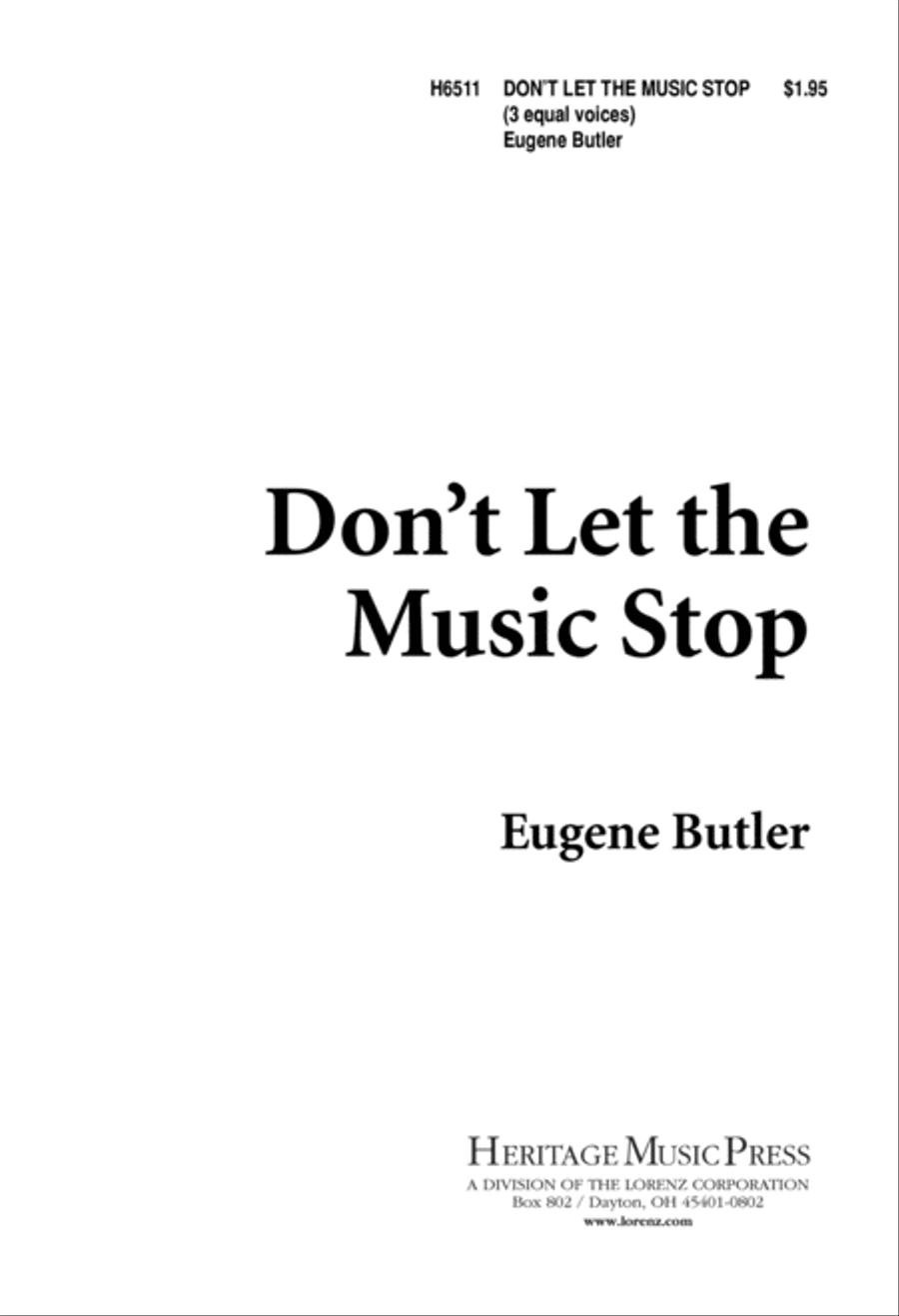 Don't Let the Music Stop (Digital Download) SSA scores gallery preview page 1