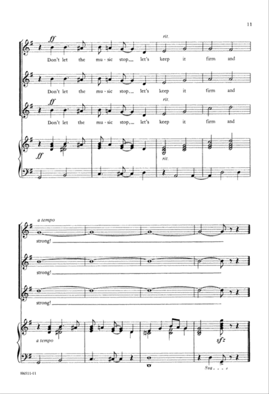 Don't Let the Music Stop (Digital Download) SSA scores gallery preview page 11