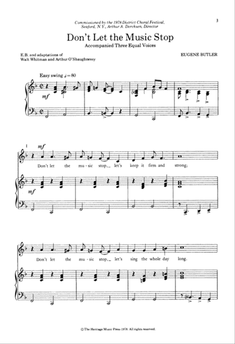 Don't Let the Music Stop (Digital Download) SSA scores gallery preview page 3