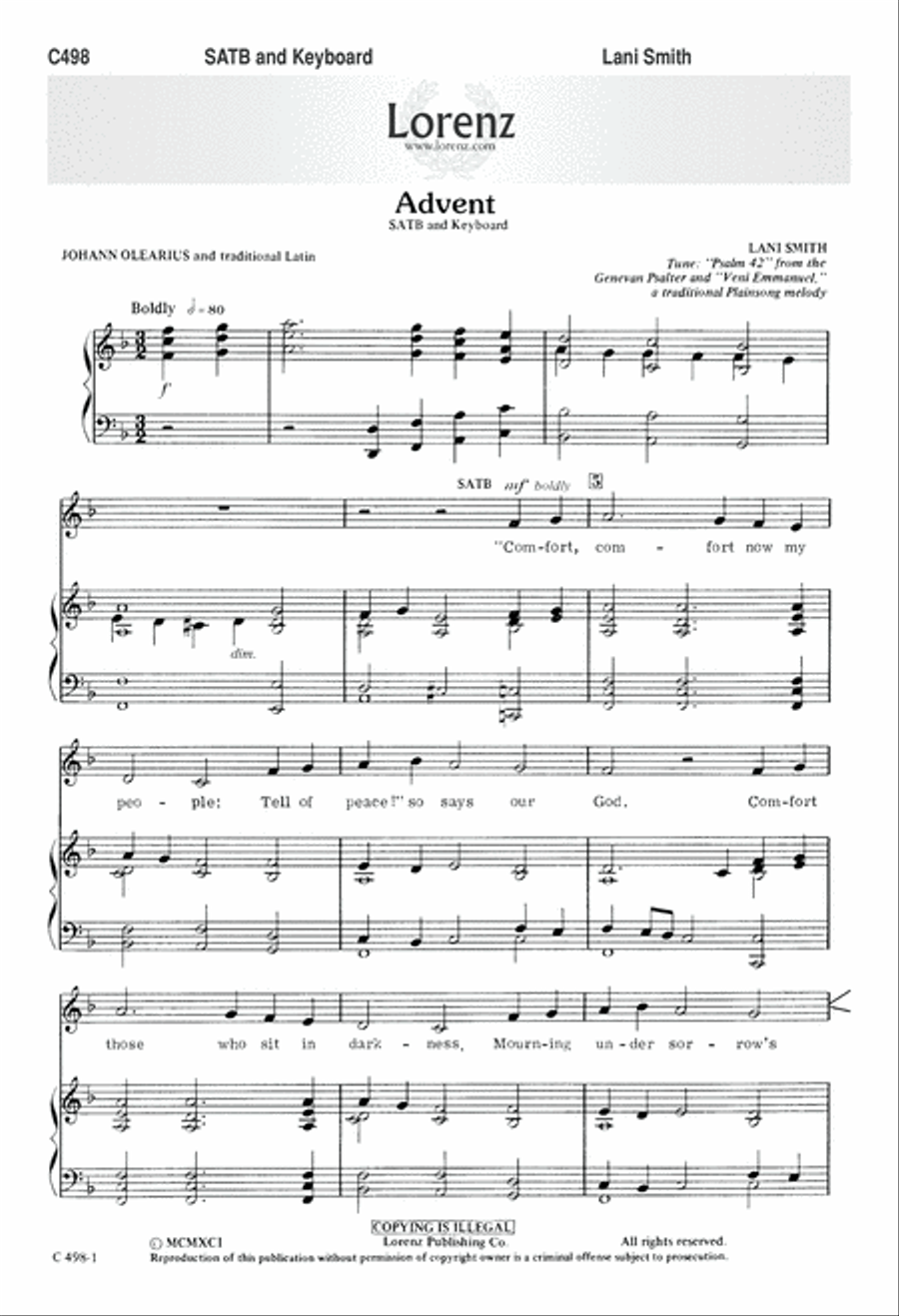 Advent (Digital Download) 4-Part scores gallery preview page 1