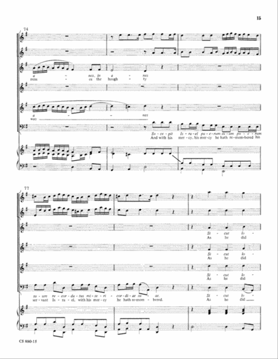 Magnificat in G (Digital Download) 4-Part scores gallery preview page 15