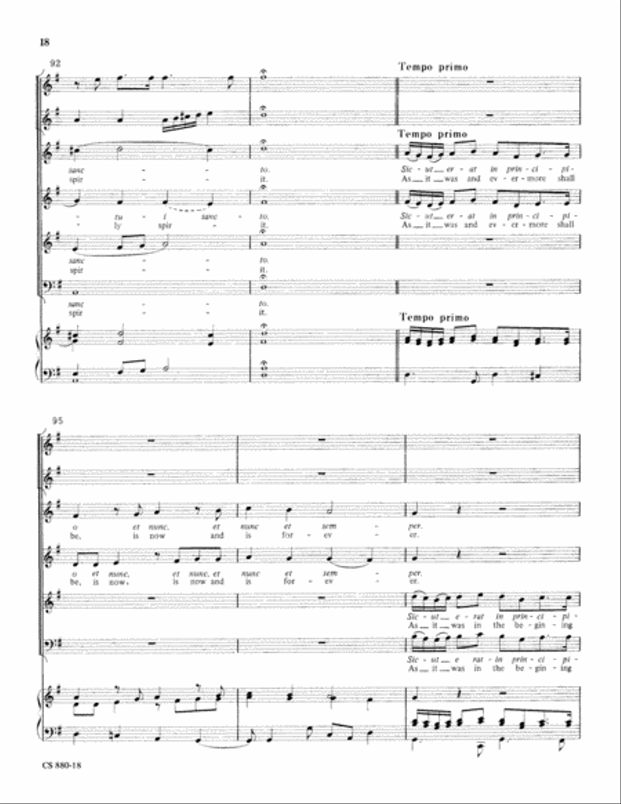 Magnificat in G (Digital Download) 4-Part scores gallery preview page 18