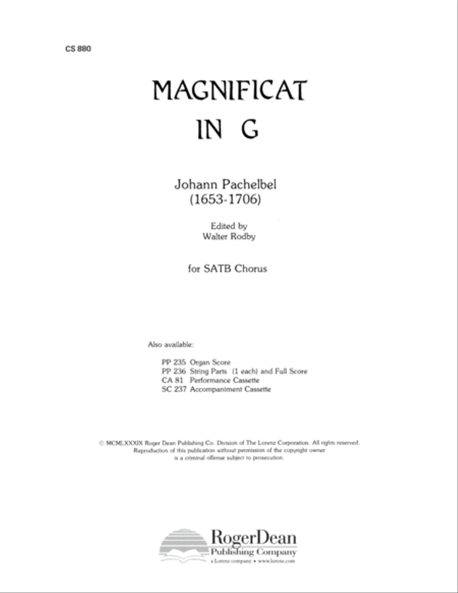 Magnificat in G (Digital Download) 4-Part scores gallery preview page 3