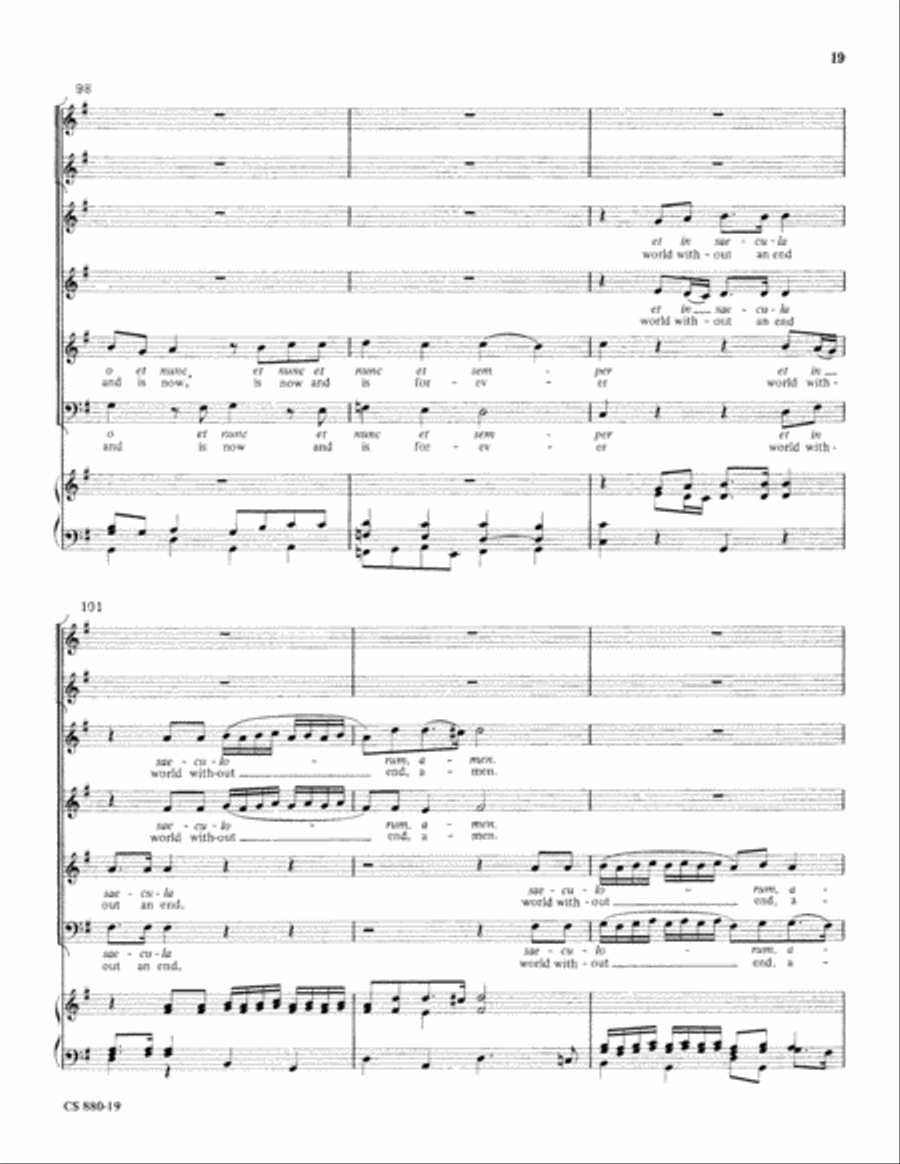 Magnificat in G (Digital Download) 4-Part scores gallery preview page 19