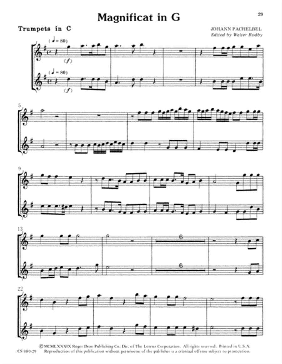 Magnificat in G (Digital Download) 4-Part scores gallery preview page 29