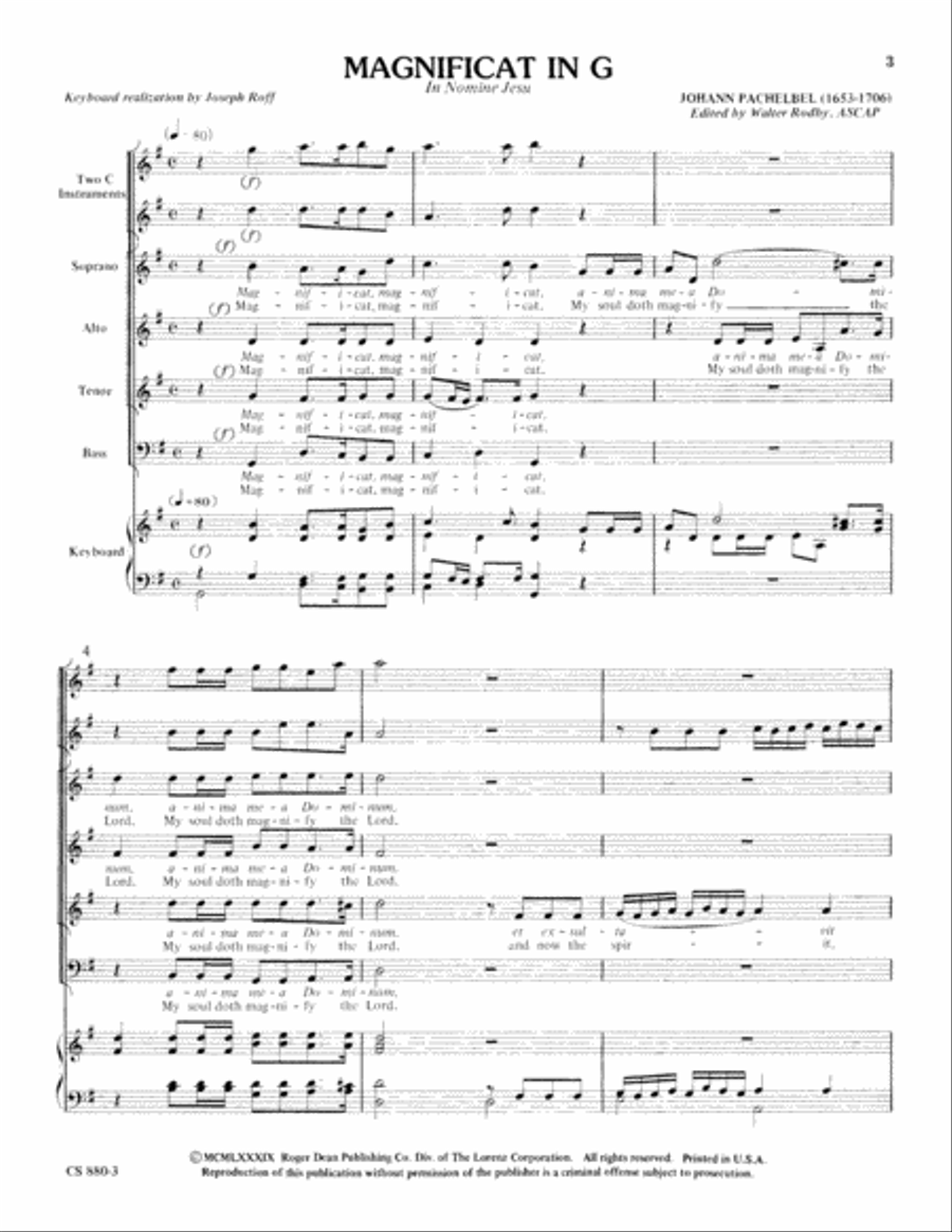 Magnificat in G (Digital Download) 4-Part scores gallery preview page 5