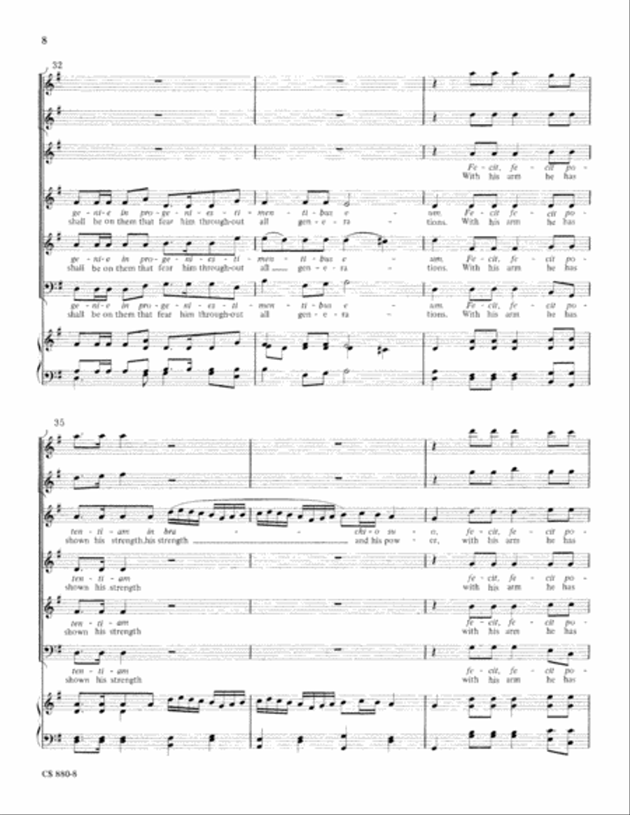 Magnificat in G (Digital Download) 4-Part scores gallery preview page 8