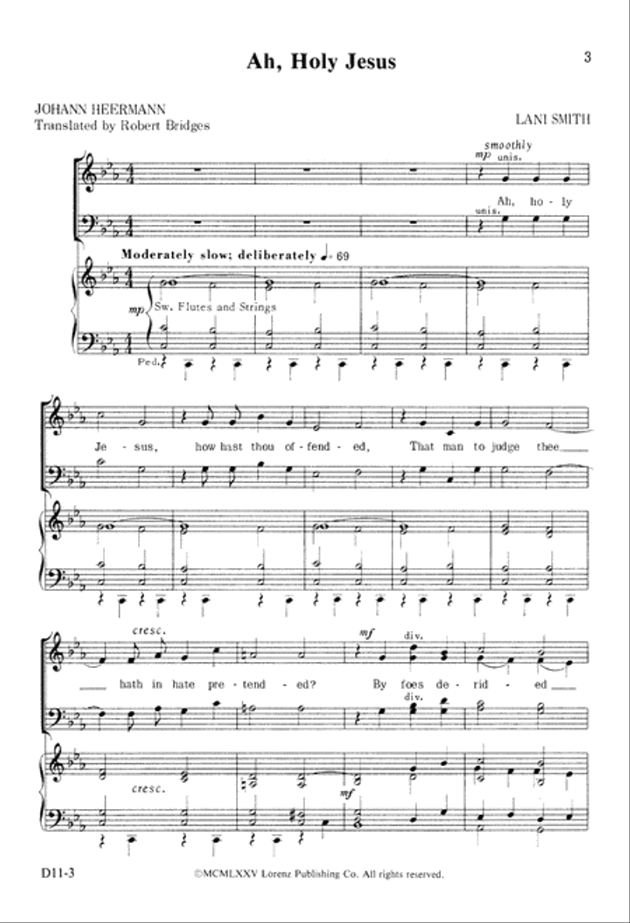 Ah, Holy Jesus (Digital Download) 4-Part scores gallery preview page 3