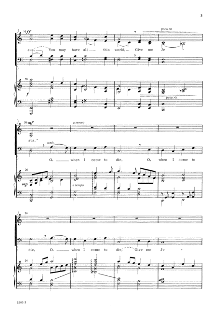 Give Me Jesus (Digital Download) 4-Part scores gallery preview page 3