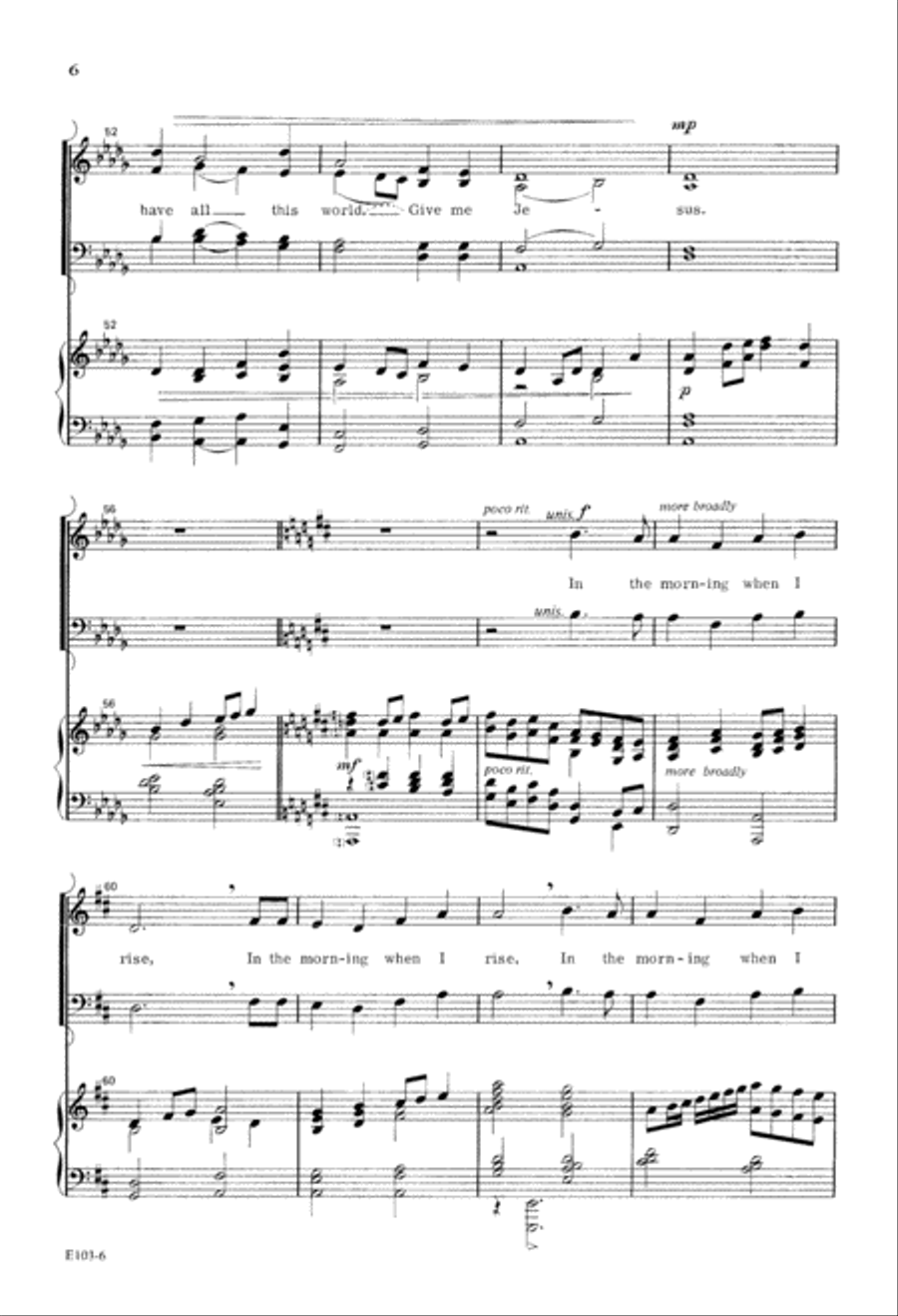 Give Me Jesus (Digital Download) 4-Part scores gallery preview page 5