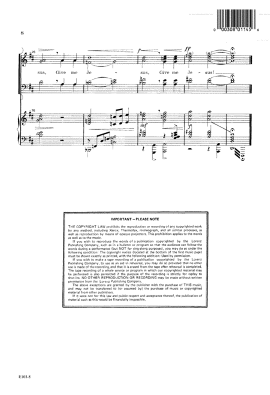 Give Me Jesus (Digital Download) 4-Part scores gallery preview page 7
