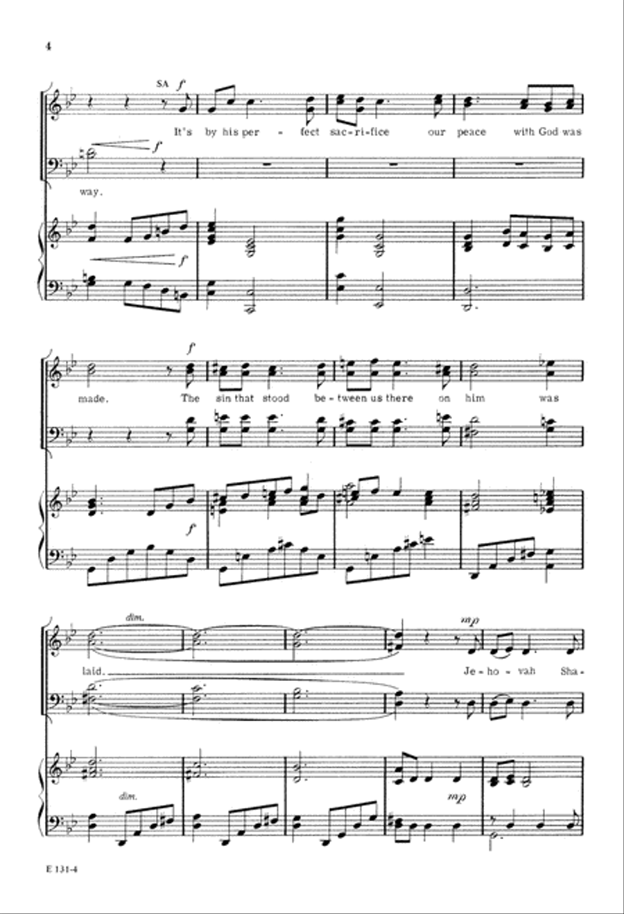 Jehovah Shalom (Digital Download) 4-Part scores gallery preview page 4