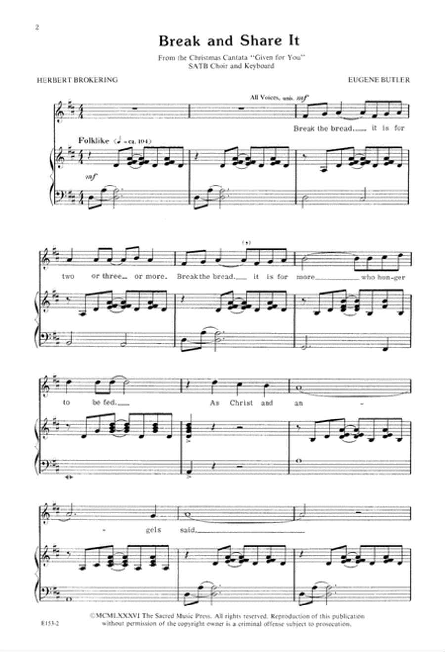 Break And Share It (Digital Download) 4-Part scores gallery preview page 2