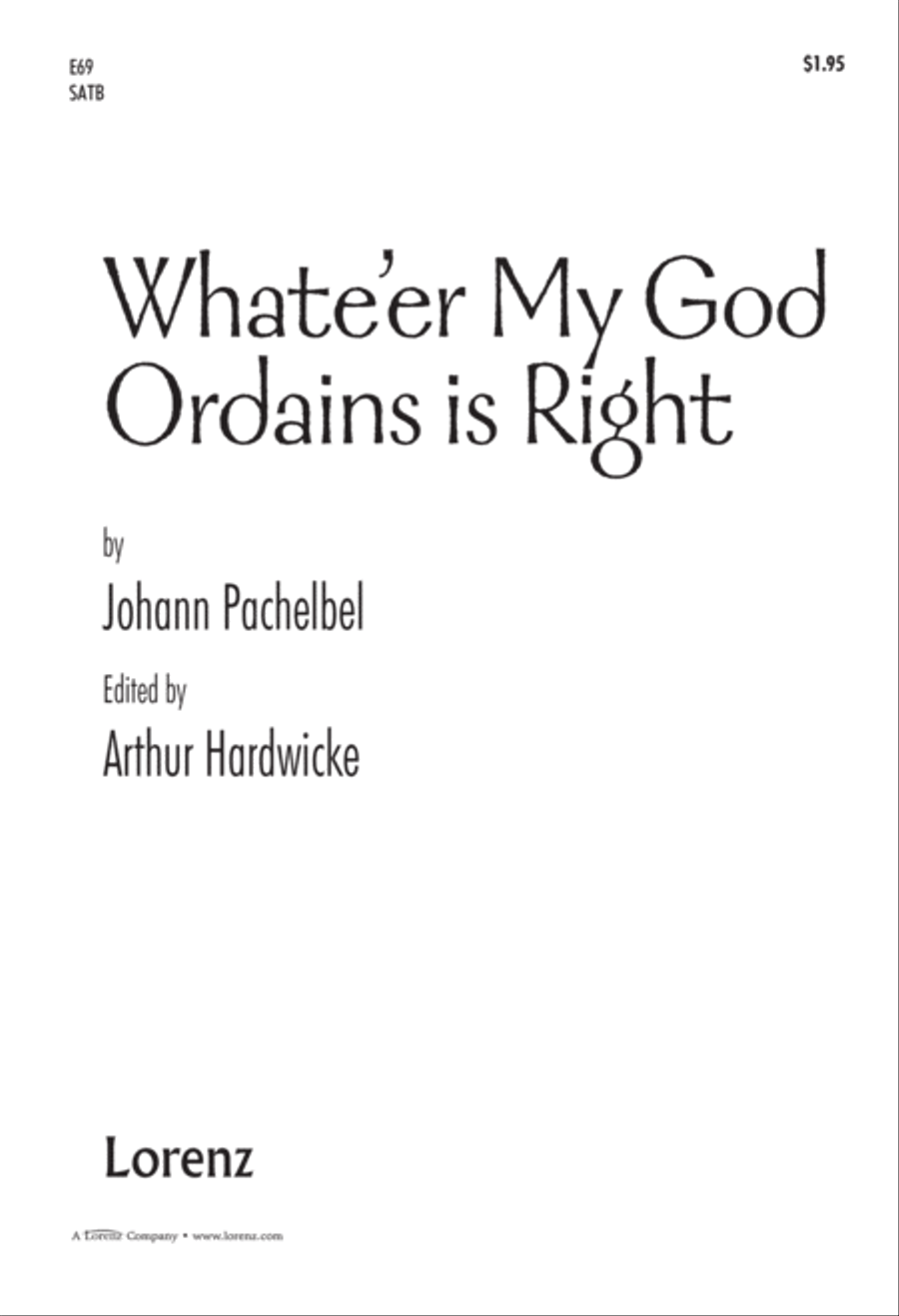 Whate'er My God Ordains is Right (Digital Download) 4-Part scores gallery preview page 1