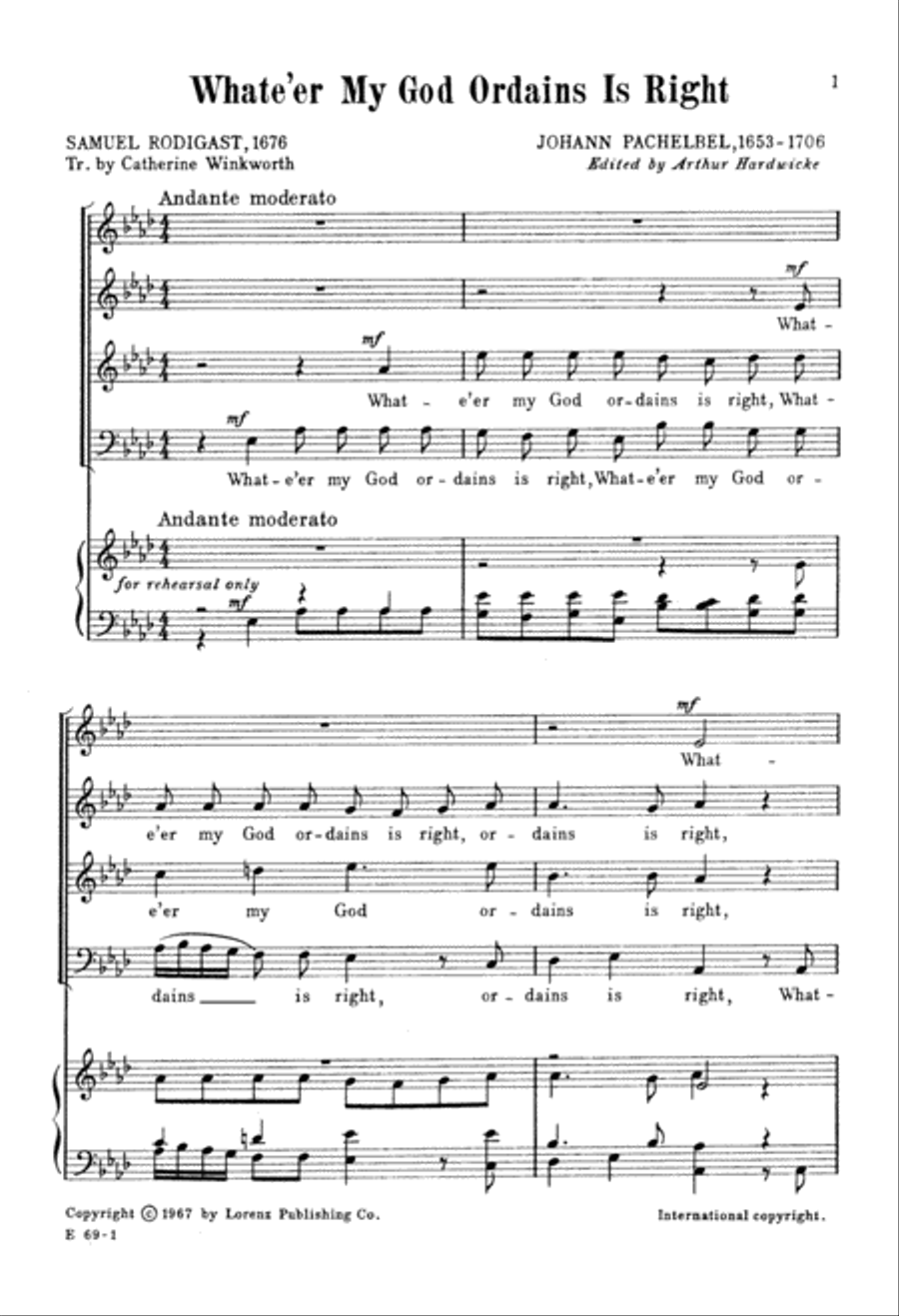 Whate'er My God Ordains is Right (Digital Download) 4-Part scores gallery preview page 3