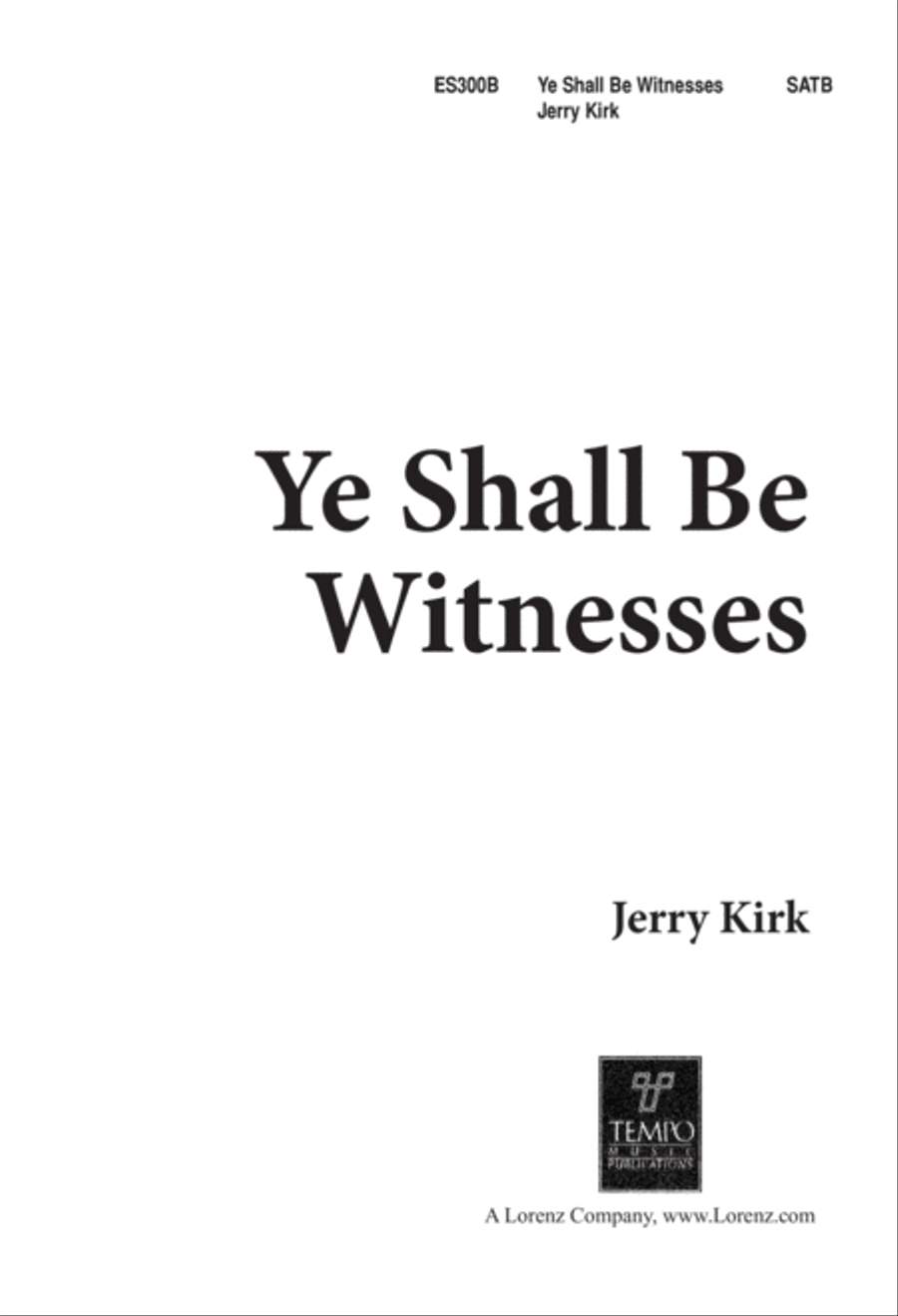 Ye Shall Be Witnesses (Digital Download) 4-Part scores gallery preview page 1