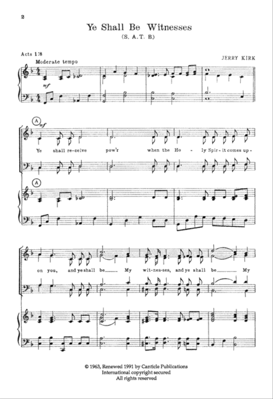 Ye Shall Be Witnesses (Digital Download) 4-Part scores gallery preview page 2