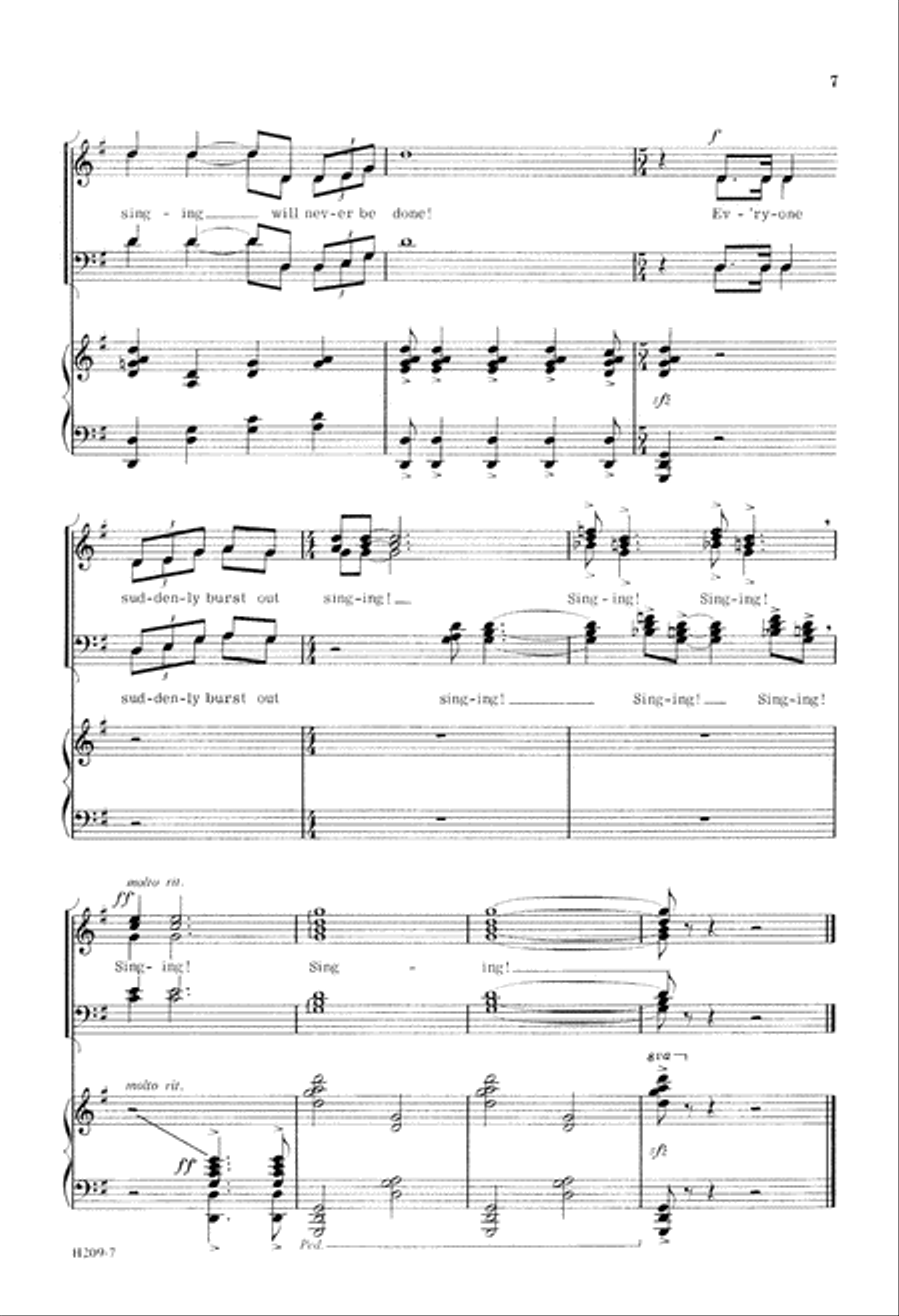 Everyone Suddenly Burst Out Singing! (Digital Download) 4-Part scores gallery preview page 7