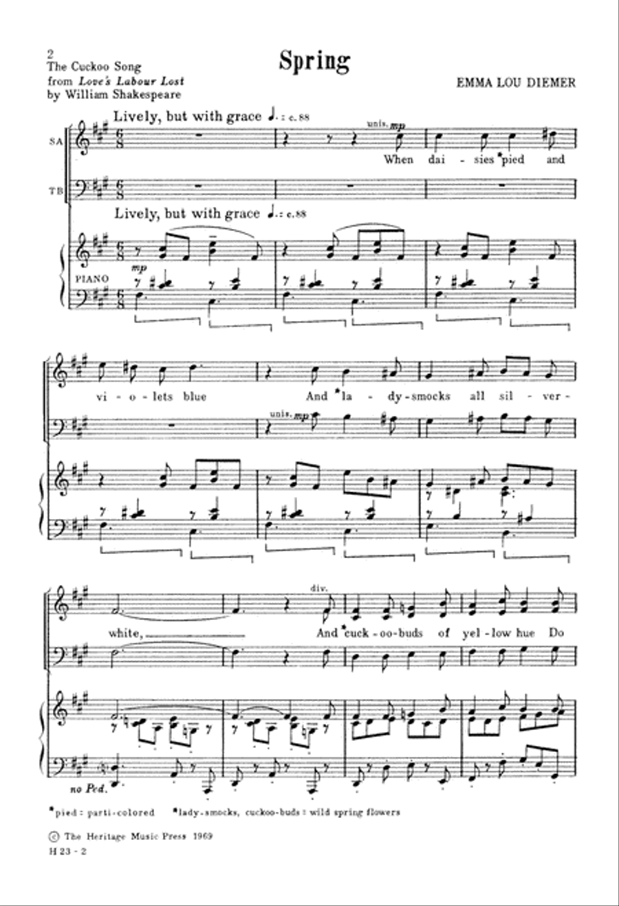Spring (Digital Download) 4-Part scores gallery preview page 2