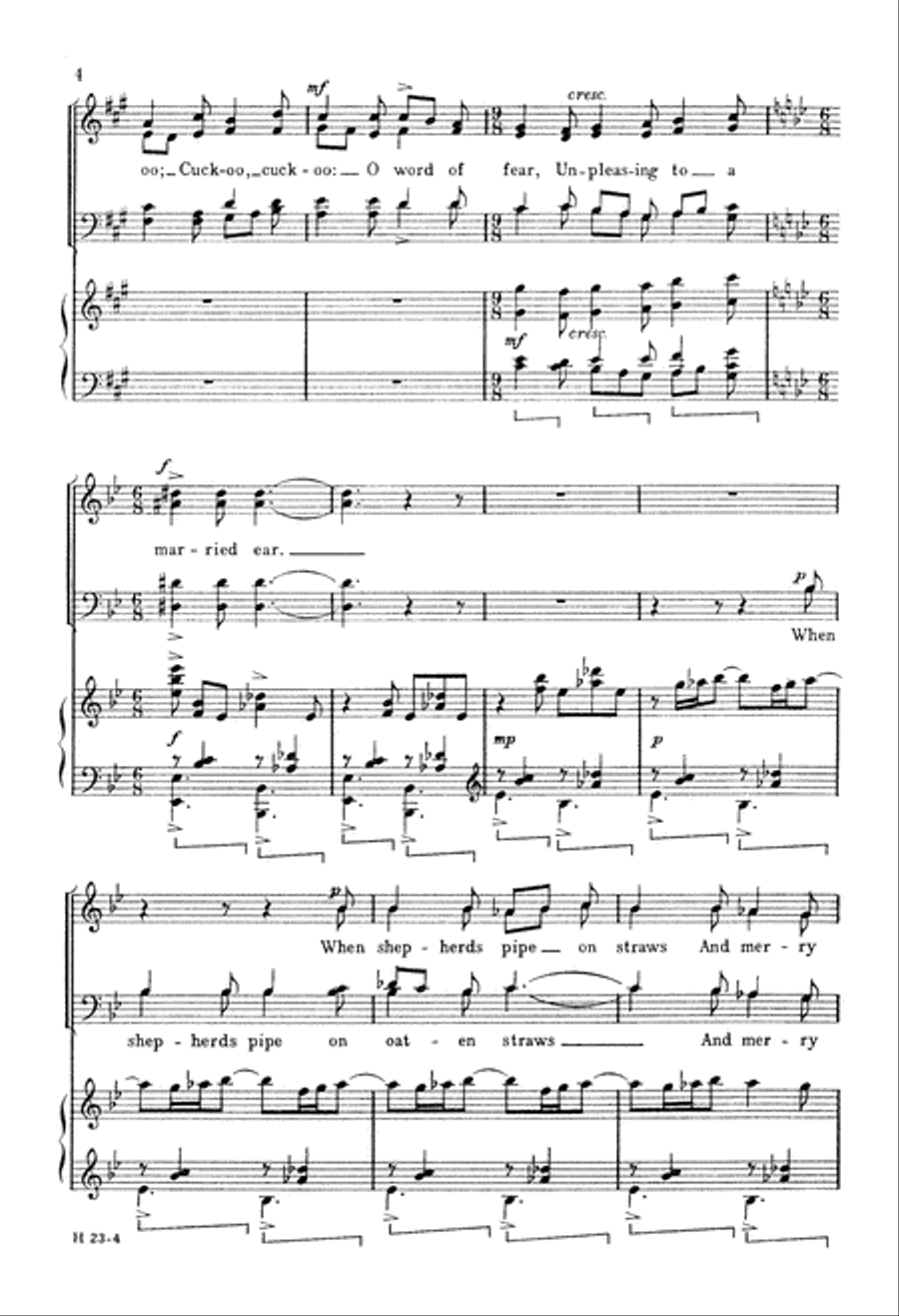 Spring (Digital Download) 4-Part scores gallery preview page 4