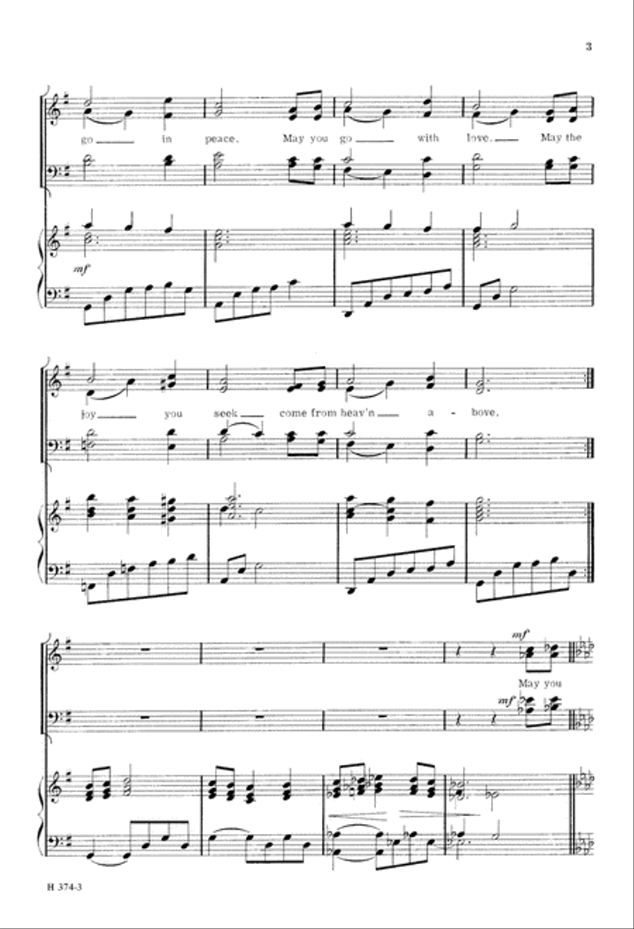 May You Go in Peace (Digital Download) 4-Part scores gallery preview page 3