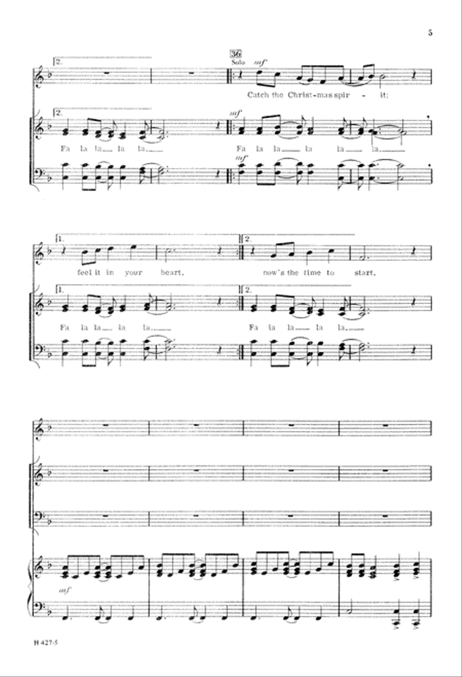 Catch the Christmas Spirit (Digital Download) 4-Part scores gallery preview page 5