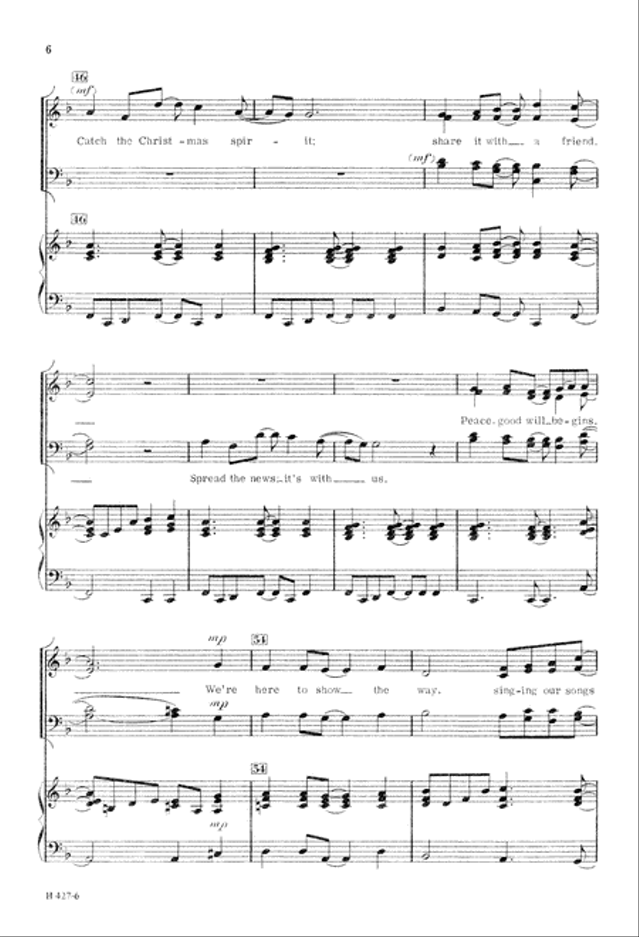 Catch the Christmas Spirit (Digital Download) 4-Part scores gallery preview page 6