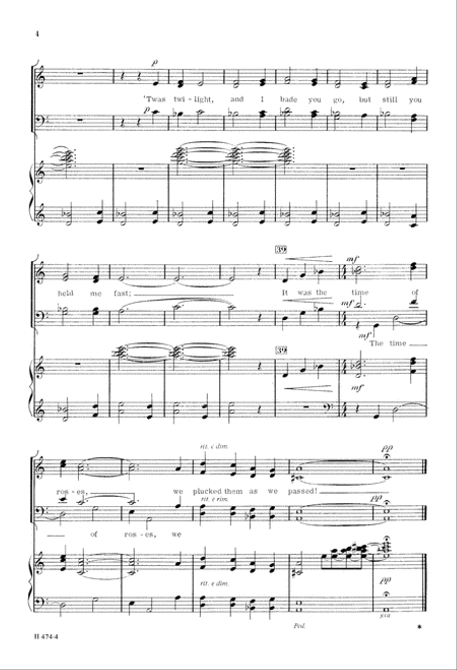 It was the Time of Roses (Digital Download) 4-Part scores gallery preview page 4