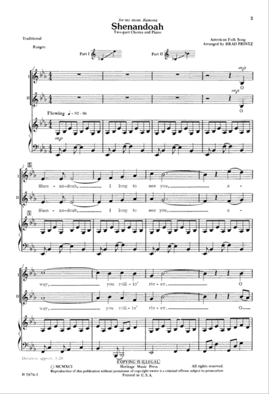 Shenandoah (Digital Download) 2-Part scores gallery preview page 3