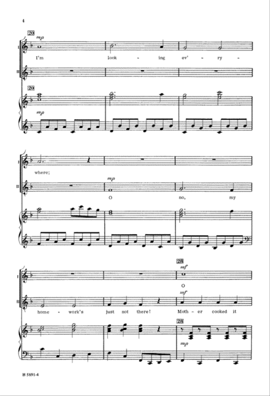 I've Lost my Homework (Digital Download) 2-Part scores gallery preview page 4