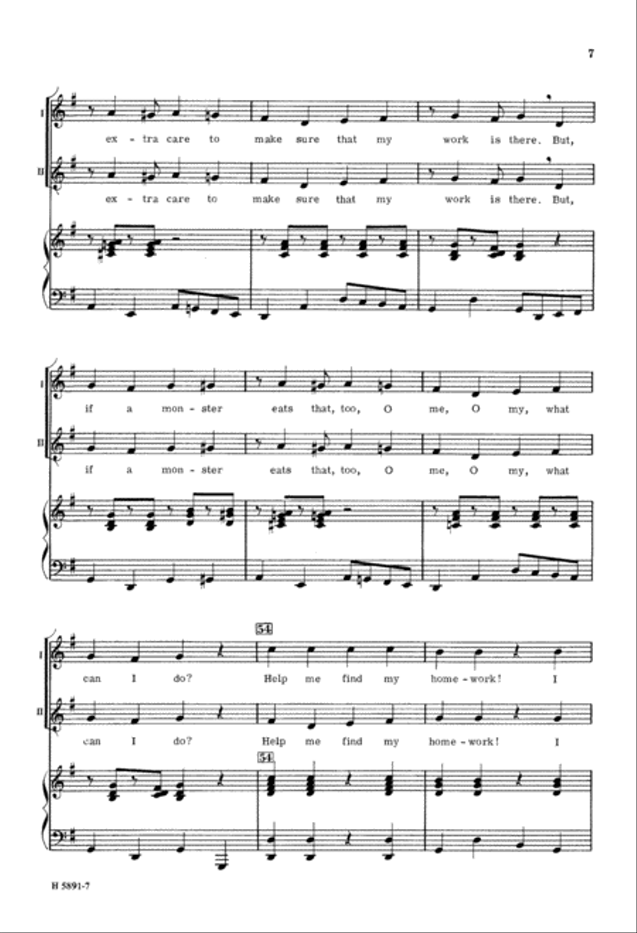 I've Lost my Homework (Digital Download) 2-Part scores gallery preview page 7