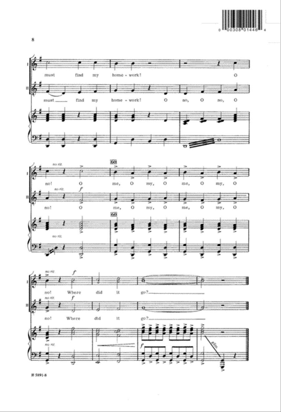 I've Lost my Homework (Digital Download) 2-Part scores gallery preview page 8