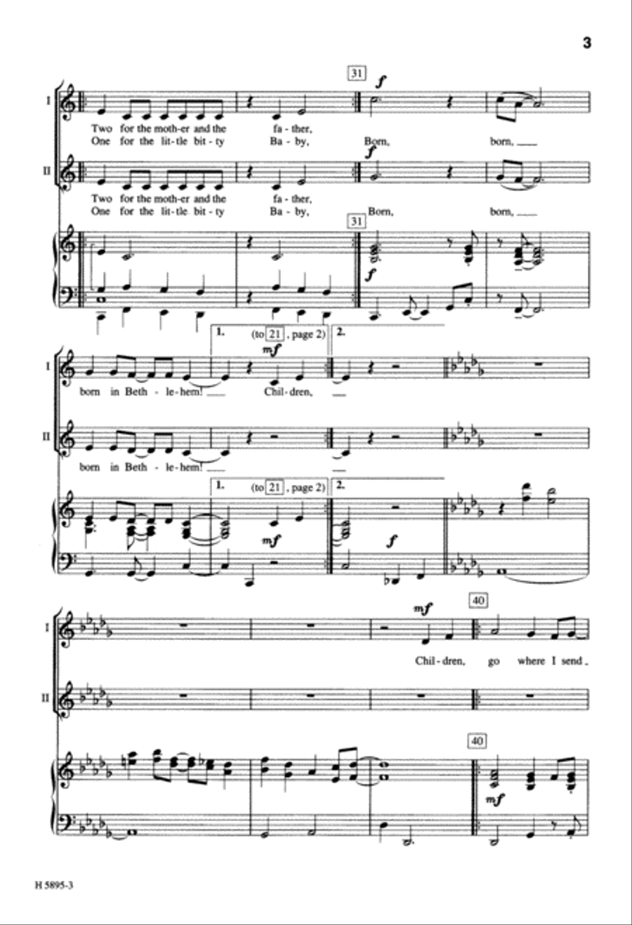 Children, Go Where I Send Thee (Digital Download) 2-Part scores gallery preview page 3
