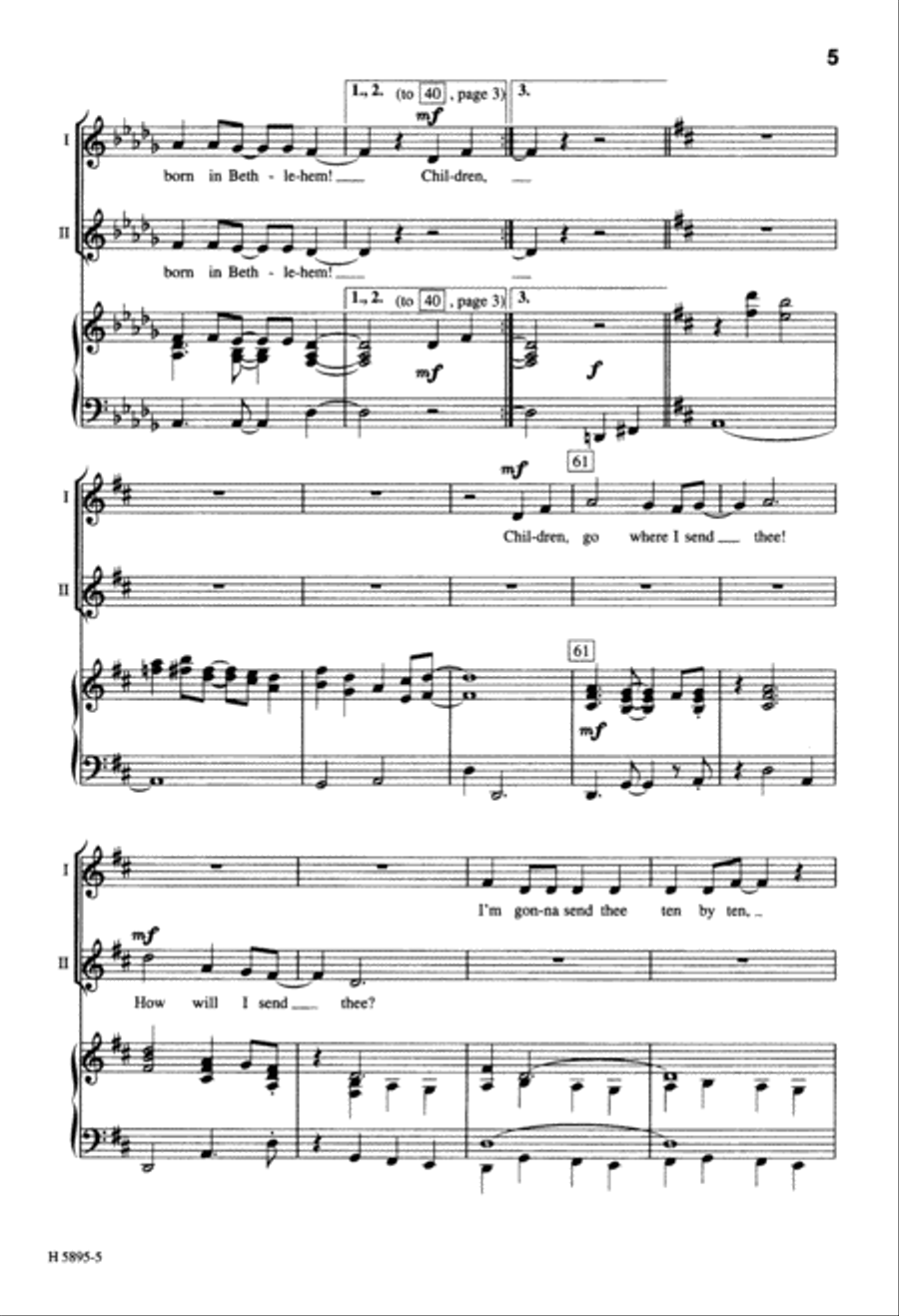 Children, Go Where I Send Thee (Digital Download) 2-Part scores gallery preview page 5