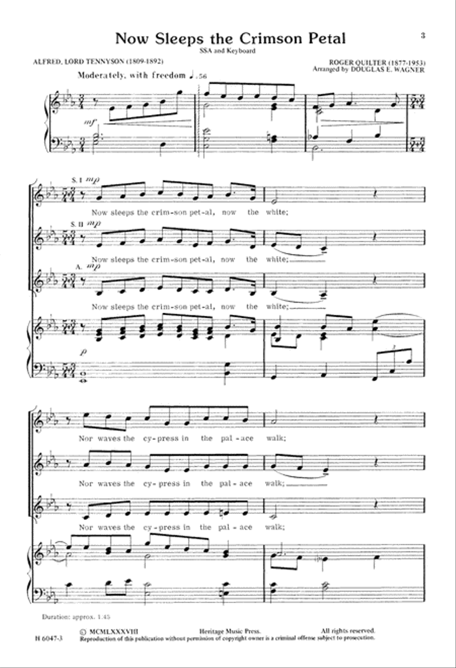 Now Sleeps the Crimson Petal (Digital Download) SSA scores gallery preview page 3