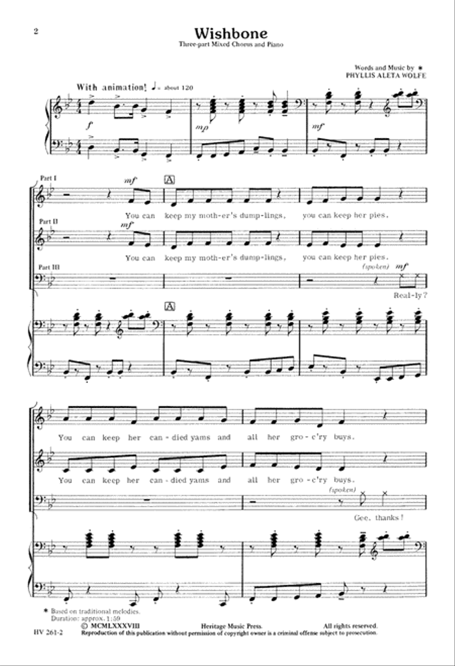 Wishbone (Digital Download) 3-Part scores gallery preview page 2