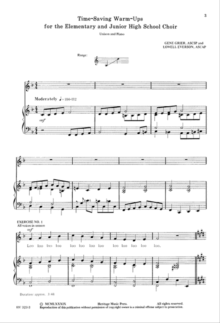 Time-Saving Warm-Ups for Elem & Jr H S Choir (Digital Download) Unison Choir scores gallery preview page 3