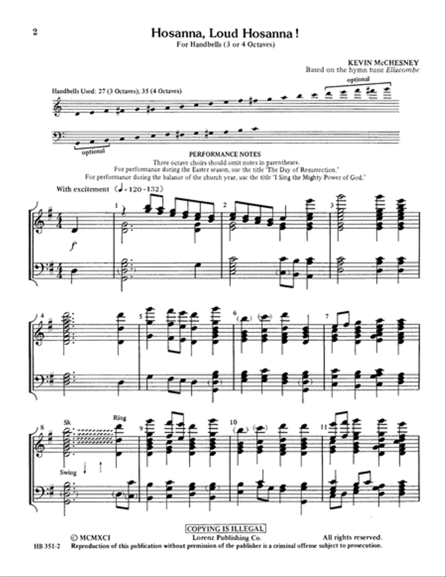 Hosanna, Loud Hosanna (Digital Download) 4-Octaves scores gallery preview page 2