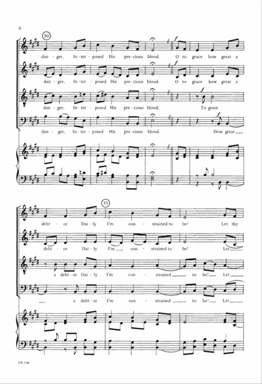 Come Thou Fount of Every Blessing (Digital Download) 4-Part scores gallery preview page 6