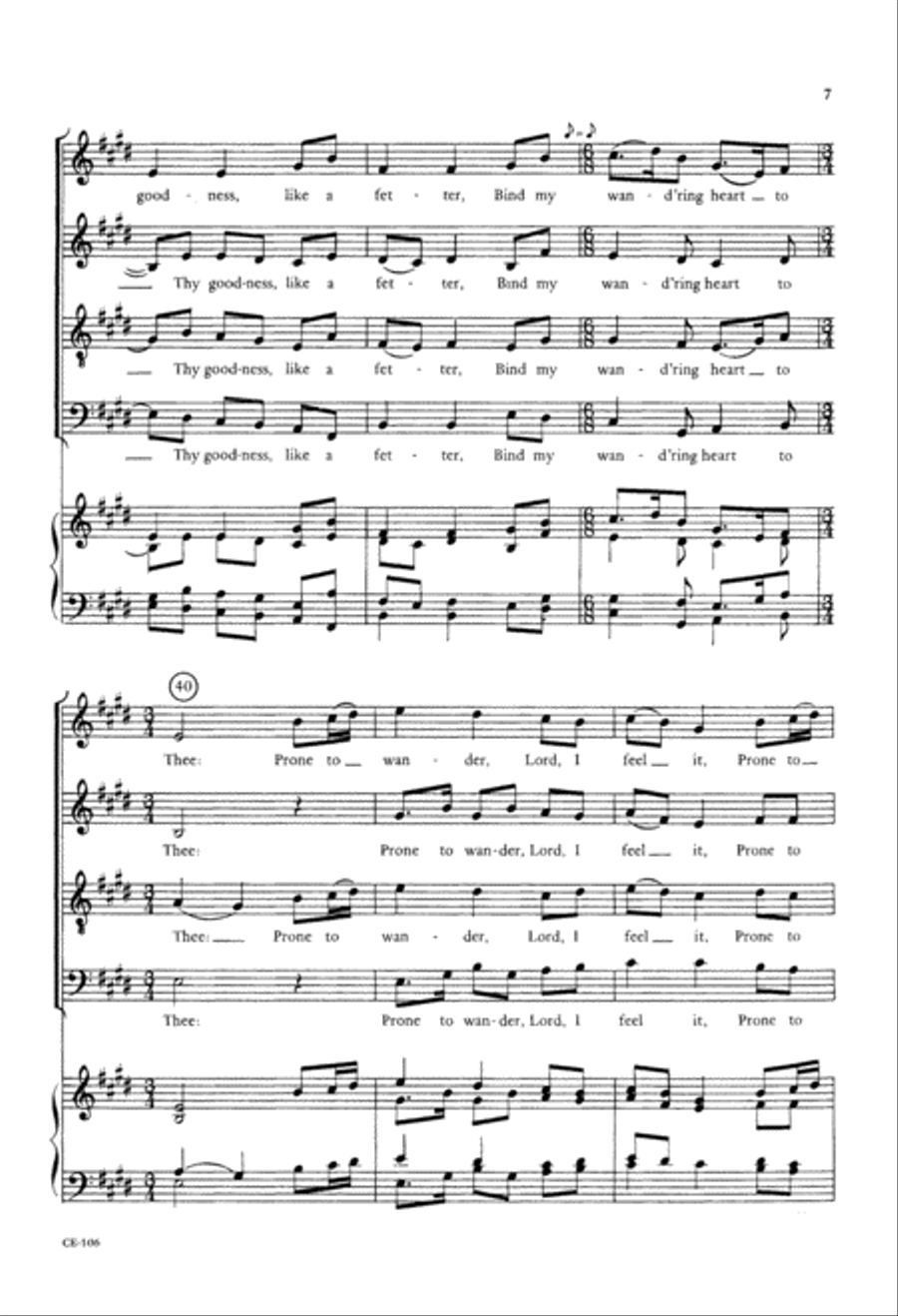 Come Thou Fount of Every Blessing (Digital Download) 4-Part scores gallery preview page 7