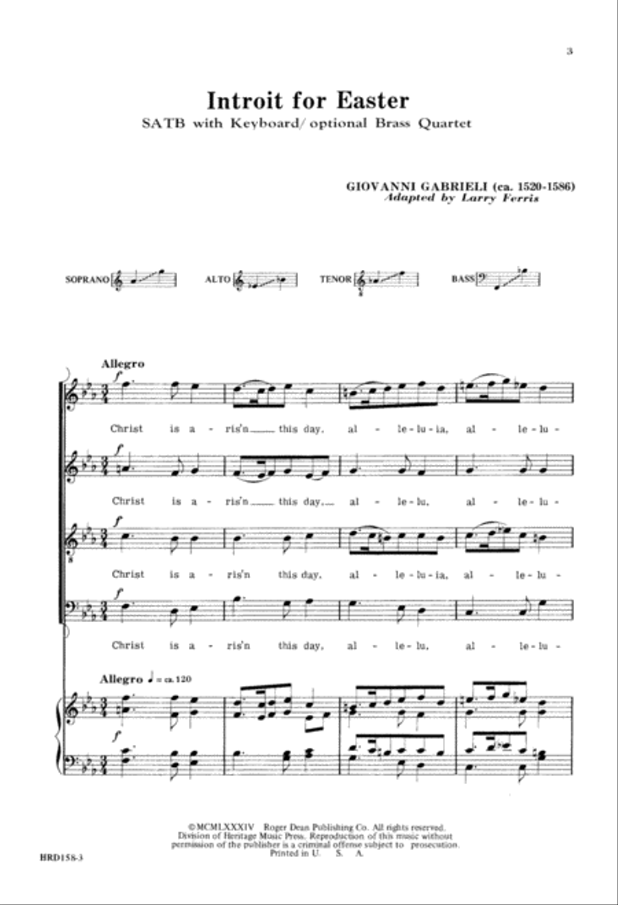 Introit for Easter (Digital Download) 4-Part scores gallery preview page 3