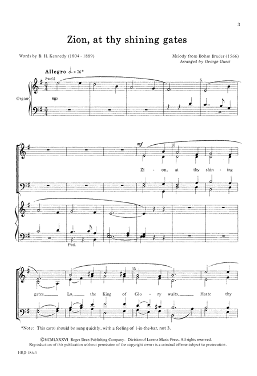 Zion, at Thy Shining Gates (Digital Download) 4-Part scores gallery preview page 3