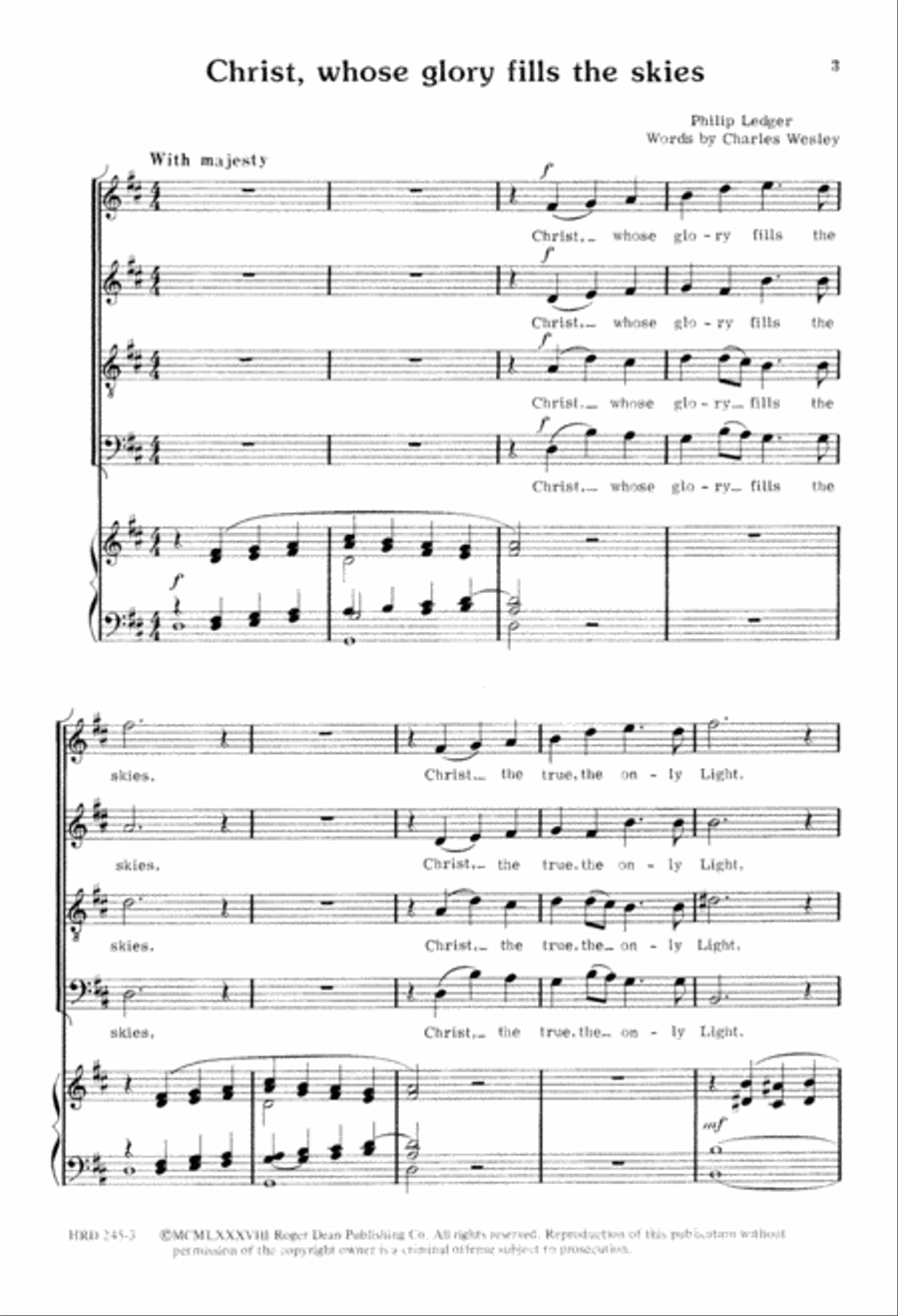 Christ, Whose Glory Fills the Skies (Digital Download) 4-Part scores gallery preview page 3