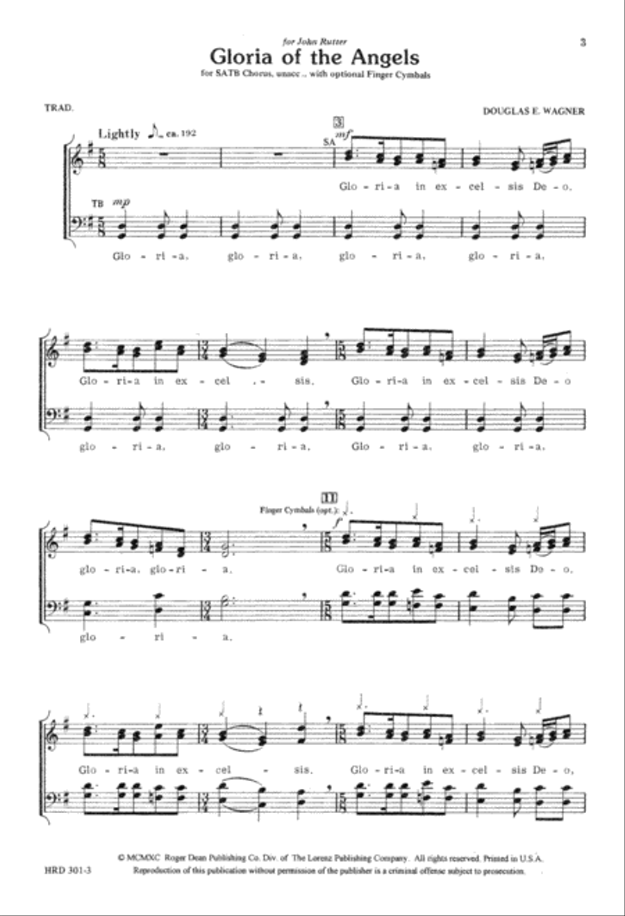 Gloria of the Angels (Digital Download) 4-Part scores gallery preview page 3