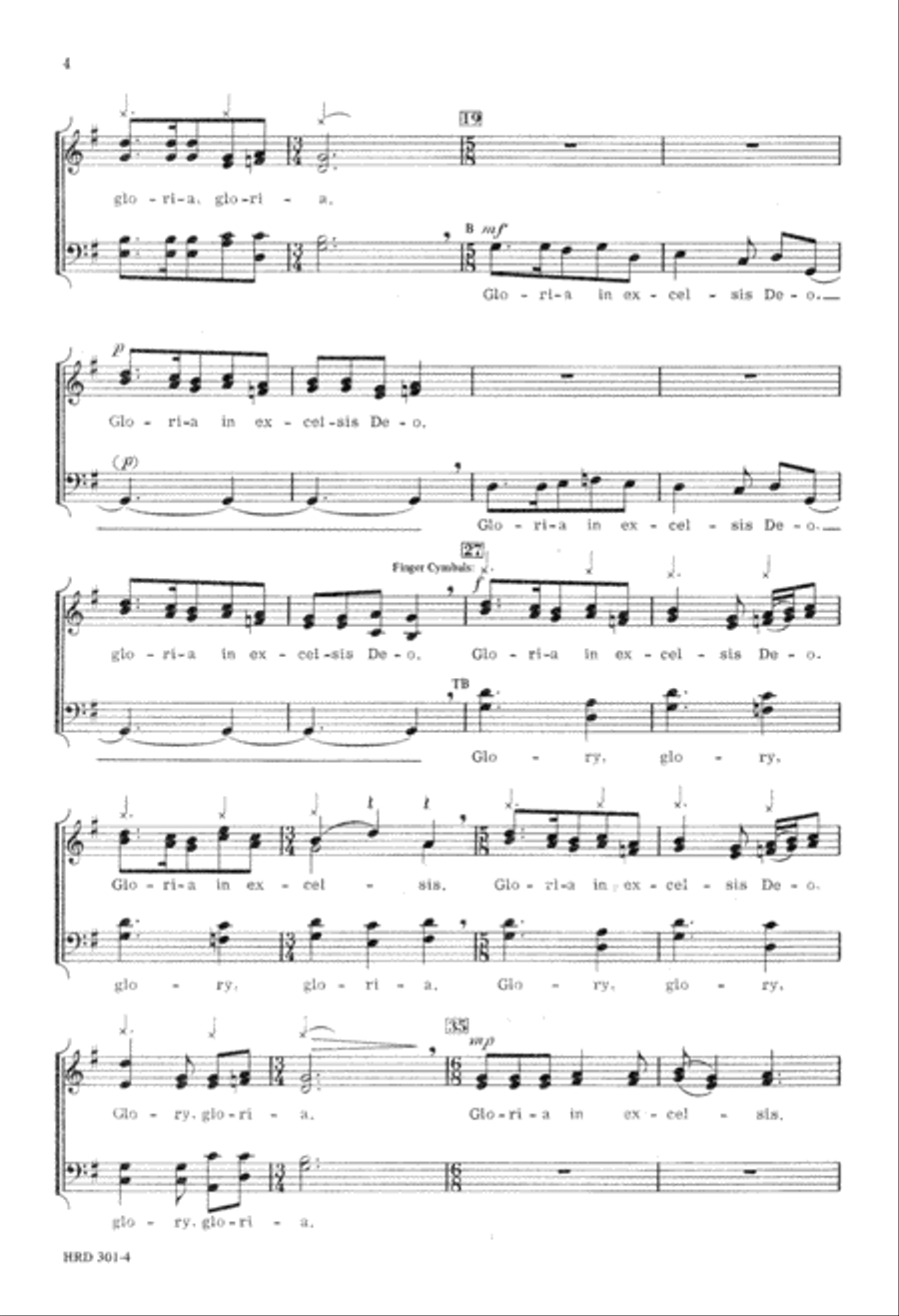 Gloria of the Angels (Digital Download) 4-Part scores gallery preview page 4