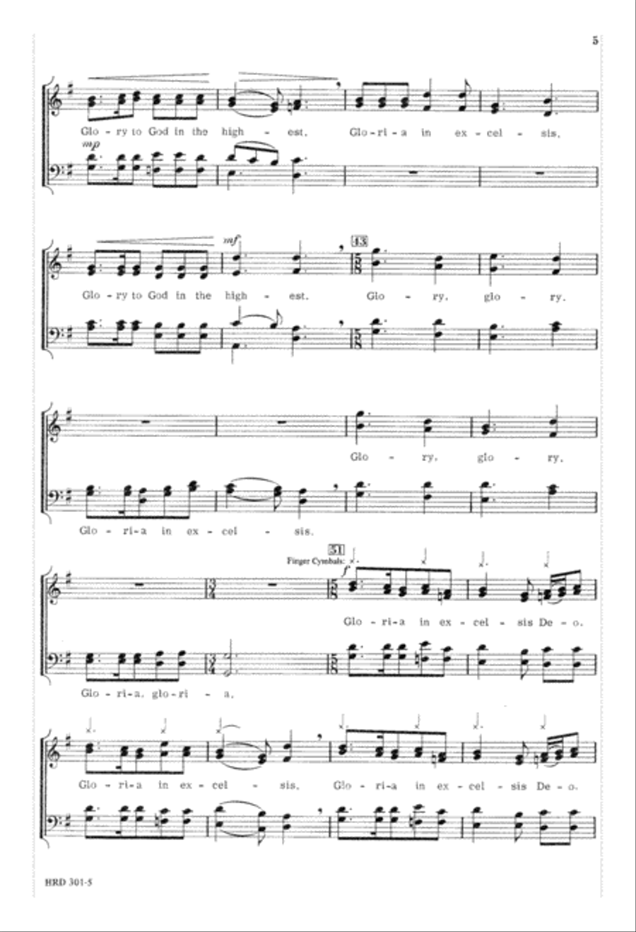 Gloria of the Angels (Digital Download) 4-Part scores gallery preview page 5