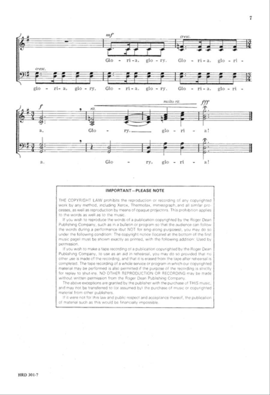 Gloria of the Angels (Digital Download) 4-Part scores gallery preview page 7