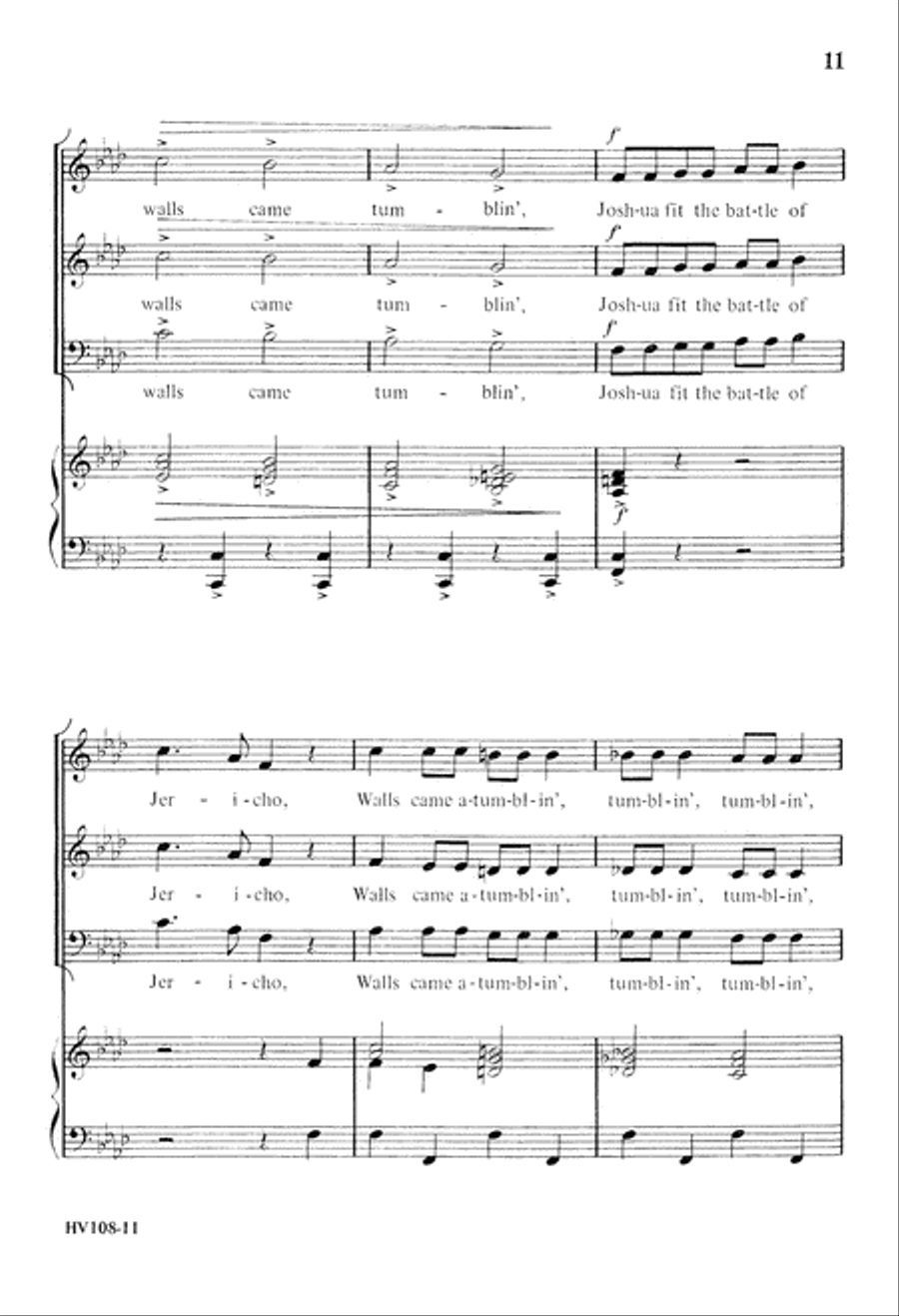 Joshua Fit the Battle of Jericho (Digital Download) 3-Part scores gallery preview page 11