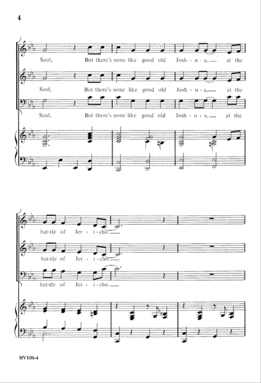 Joshua Fit the Battle of Jericho (Digital Download) 3-Part scores gallery preview page 4