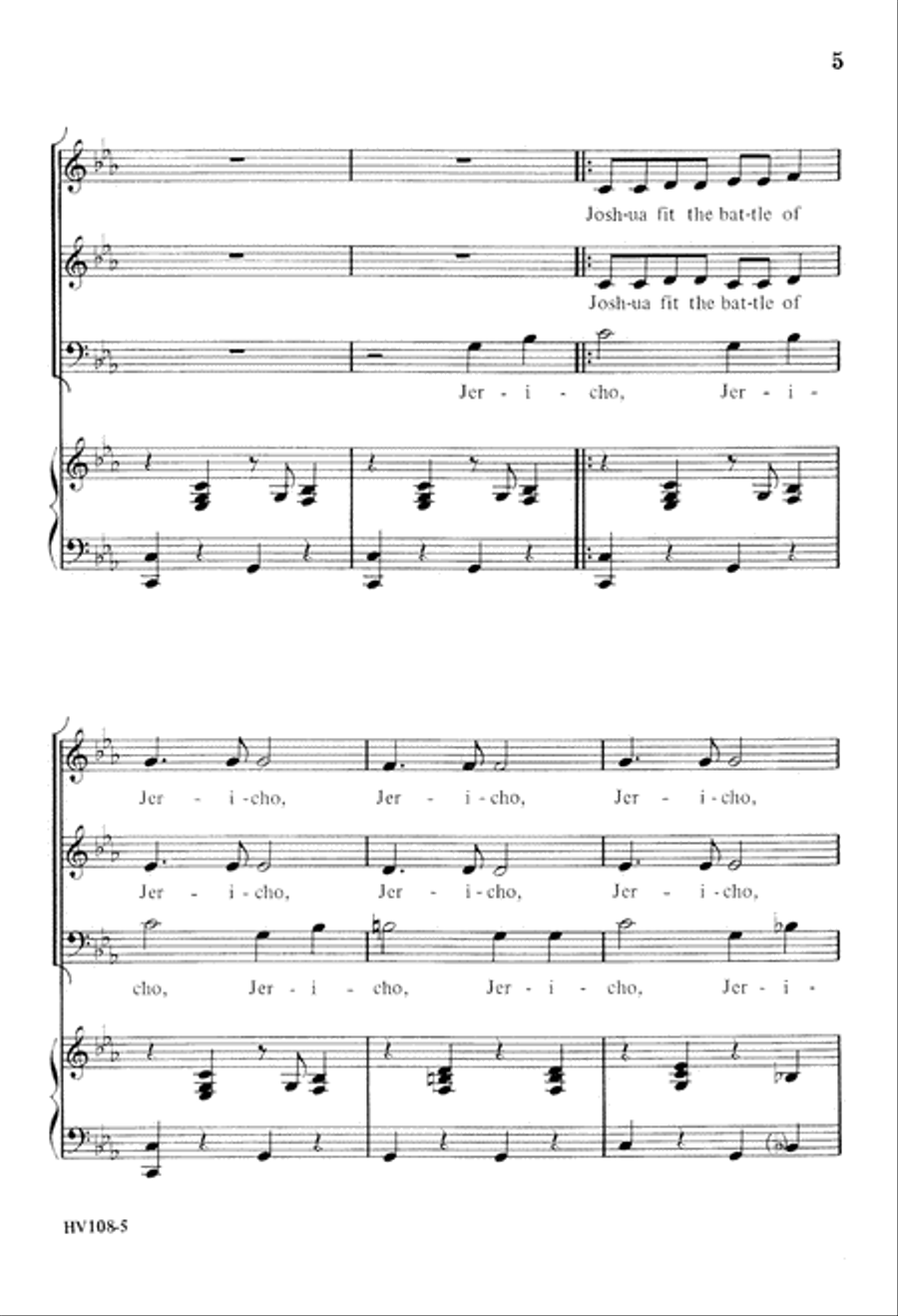Joshua Fit the Battle of Jericho (Digital Download) 3-Part scores gallery preview page 5